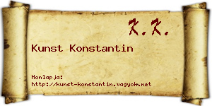 Kunst Konstantin névjegykártya